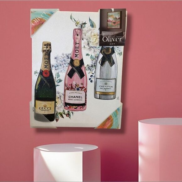 Oliver Gal 14"x11" Champagne Designer Floral Canvas Wall Art Decor NWT - Picture 7 of 15